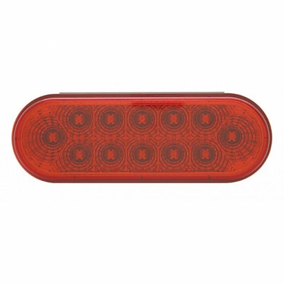 Stainless Top Mud Flap Plate With Three 12 LED Lights & Visor - Red LED/Red Lens (Each)