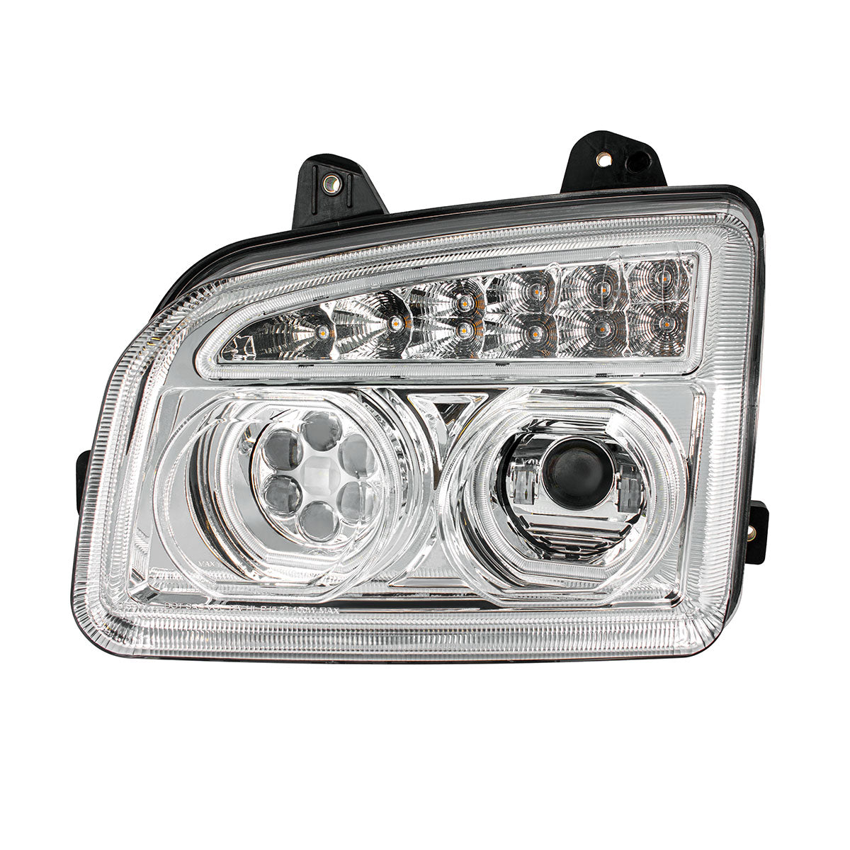 Chrome 11 LED Headlight For 2015-2024 Kenworth T880-Driver