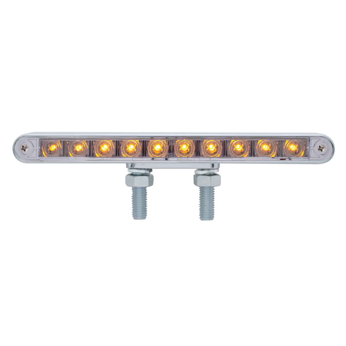 20 LED 9" Double Face Light Bar - Amber & Red LED/Clear Lens