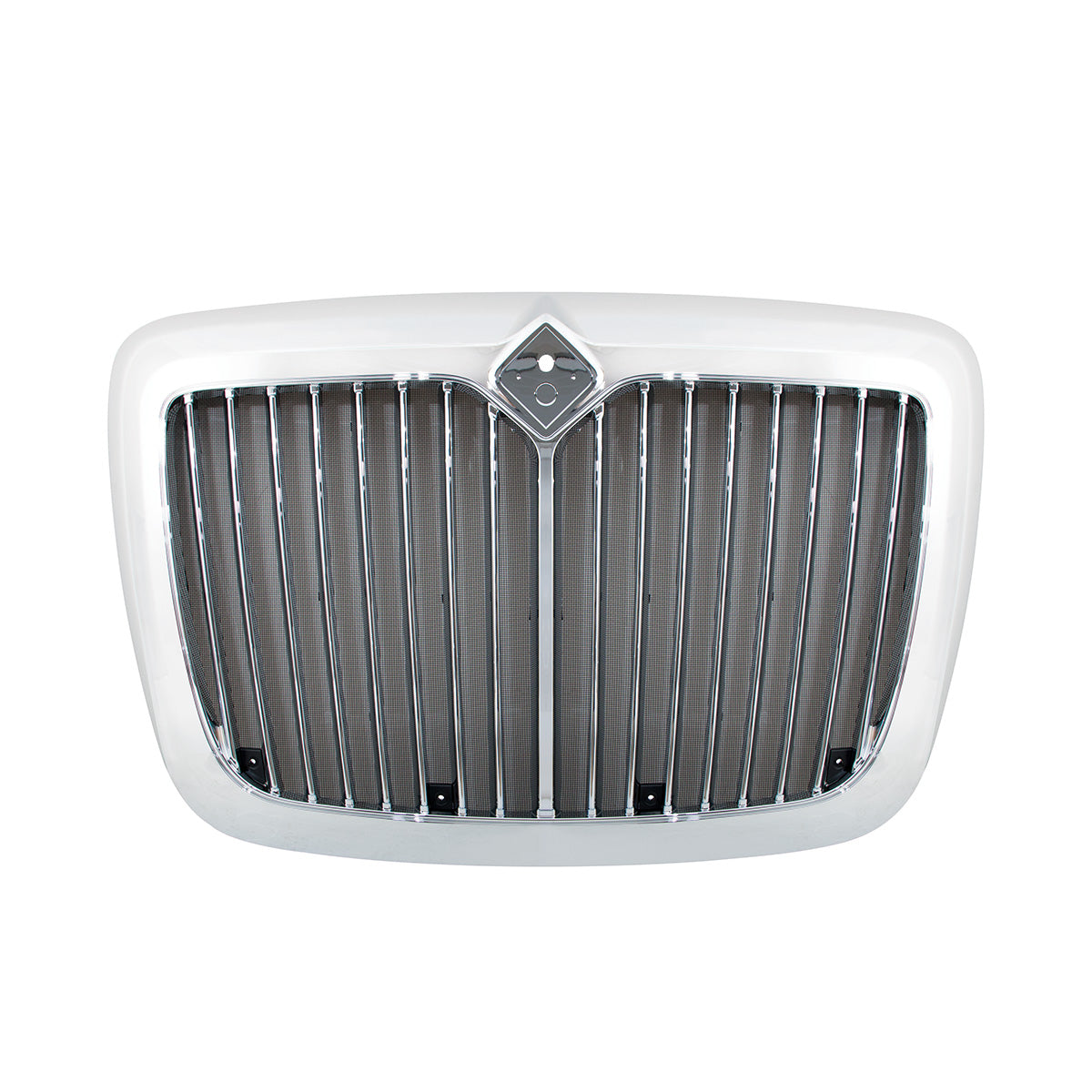 Chrome Grille With Straight Vertical Bars & Bug Screen For 2006-2017 International Prostar