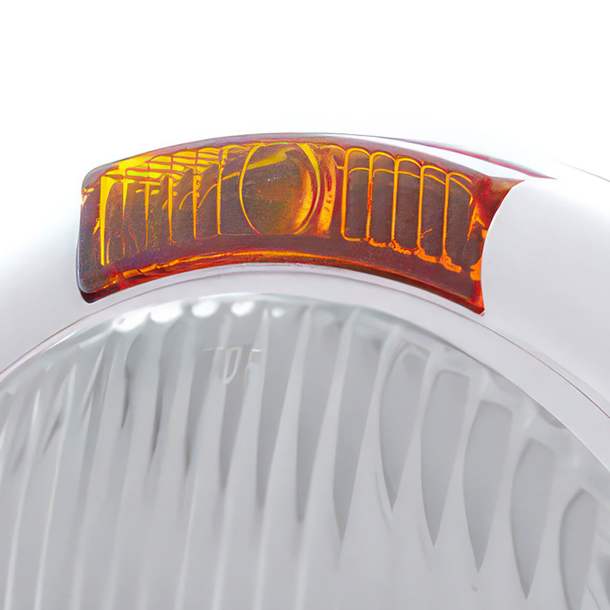 Stainless Steel Classic Headlight H4 Bulb & Turn Signal - Amber Lens