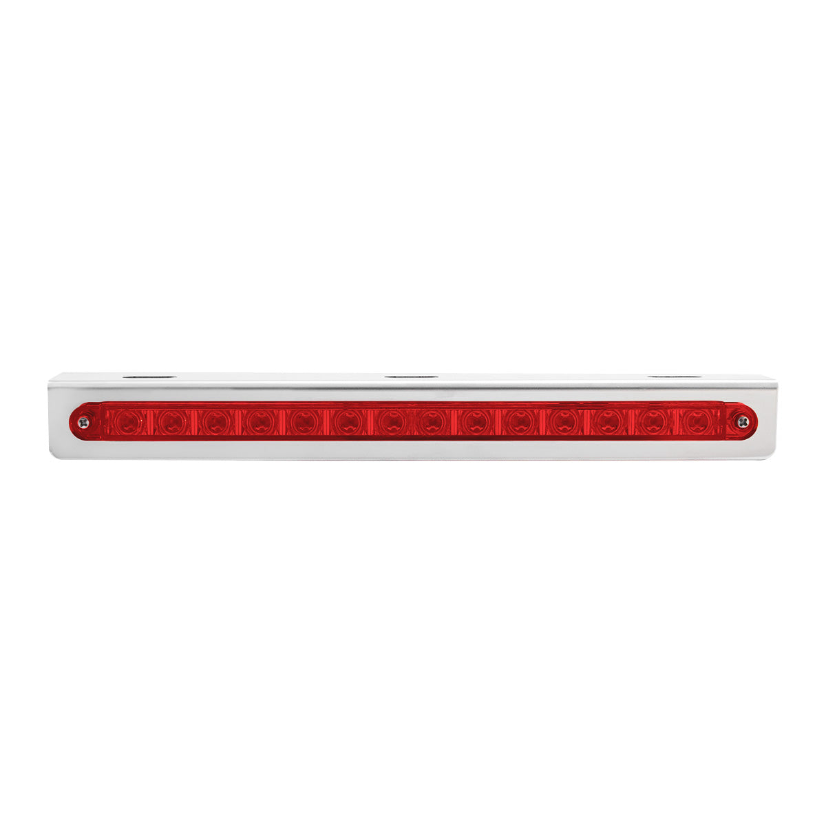 Stainless Light Bracket With 14 LED 12" Sequential Light Bar (Left to Right) - Red LED/Red Lens