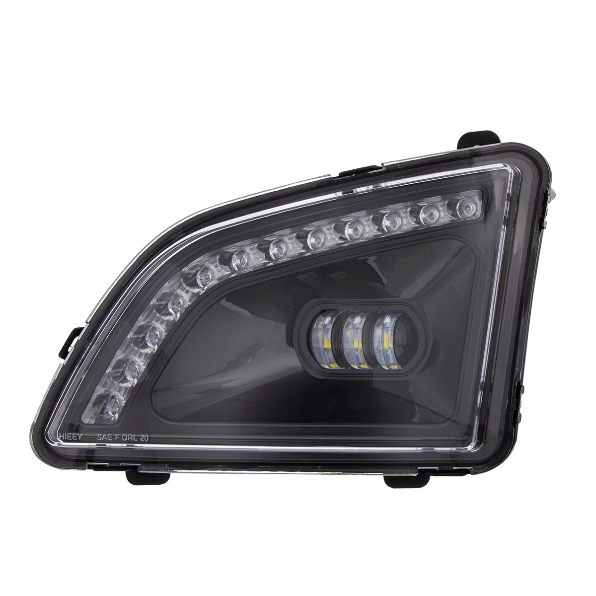 18 LED Black Projector Fog Light With Position Light For 2018-2024 Volvo VNL - Driver/Left