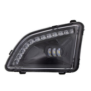 18 LED Black Projector Fog Light With Position Light For 2018-2024 Volvo VNL - Driver/Left