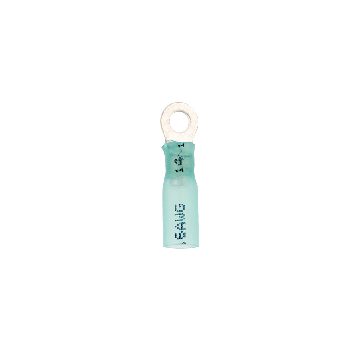 16-14 AWG #8 Stud CS Heat Shrink Ring Terminal - Blue (5-Pack)