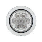7 LED 4" Round SS Flange Light (Stop, Turn & Tail) - Red LED/Clear Lens