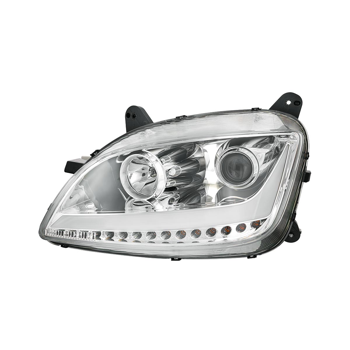 Chrome Projection Headlight With LED Position Light & Sequential Signal For 2012-2021 Peterbilt 579- Driver