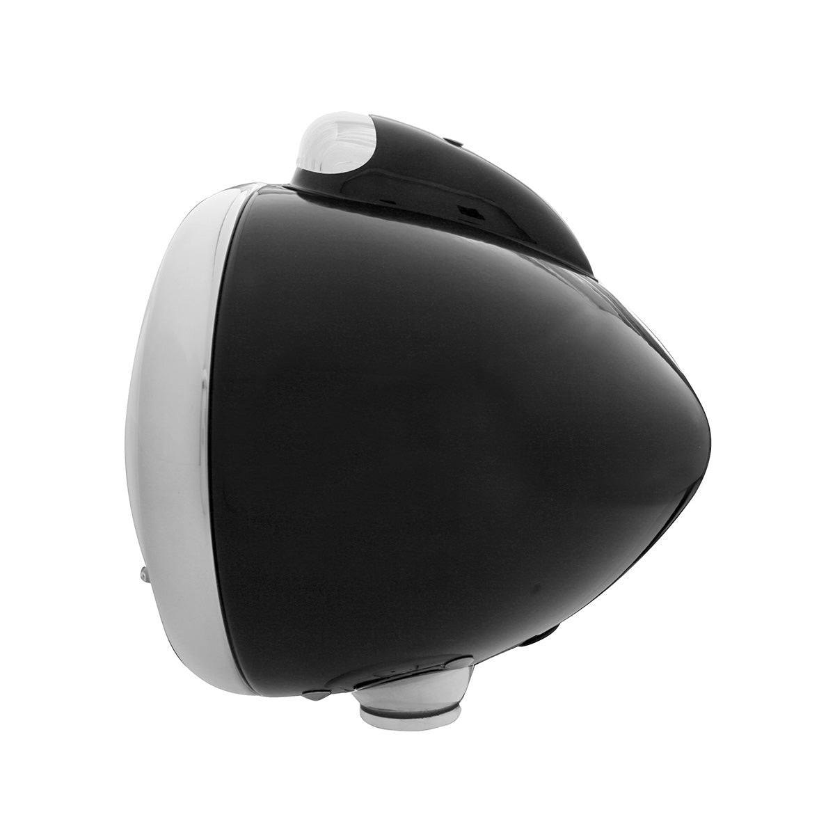 Black Guide 682-C Style Headlight 6014 & LED Turn Signal - Clear Lens