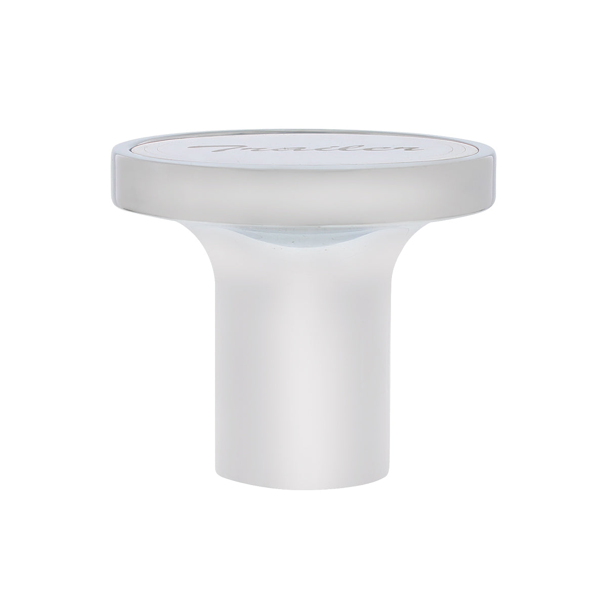 Aluminum Screw-On Air Valve Knob With Stainless Trailer Plaque - Chrome