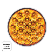 19 LED 4" Round Double Fury Light (Turn Signal) - Amber & Blue LED/Clear Lens