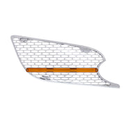 Chrome Air Intake Grille With LED GloLight For 2012-2021 Peterbilt 579 (Passenger) - Amber LED/Amber Lens
