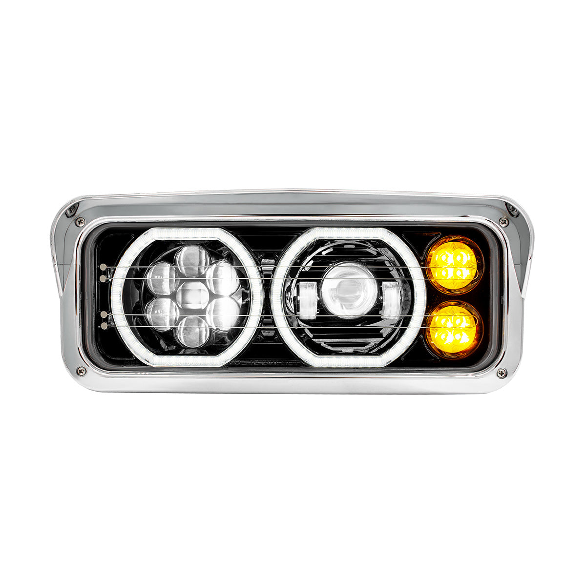 Blackout High Power Heated 10 LED Headlight With LED Turn & DRL-Driver