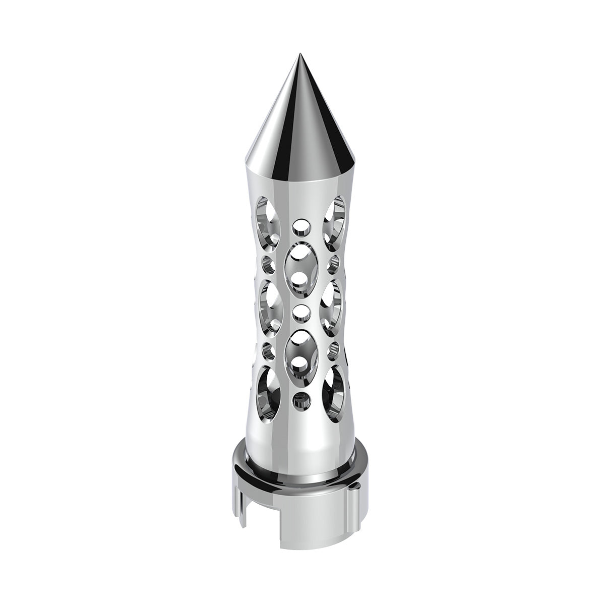 Thread-On Daytona Style Spike Gearshift Knob With LED 13/15/18 Speed Adapter - Chrome/Amber LED