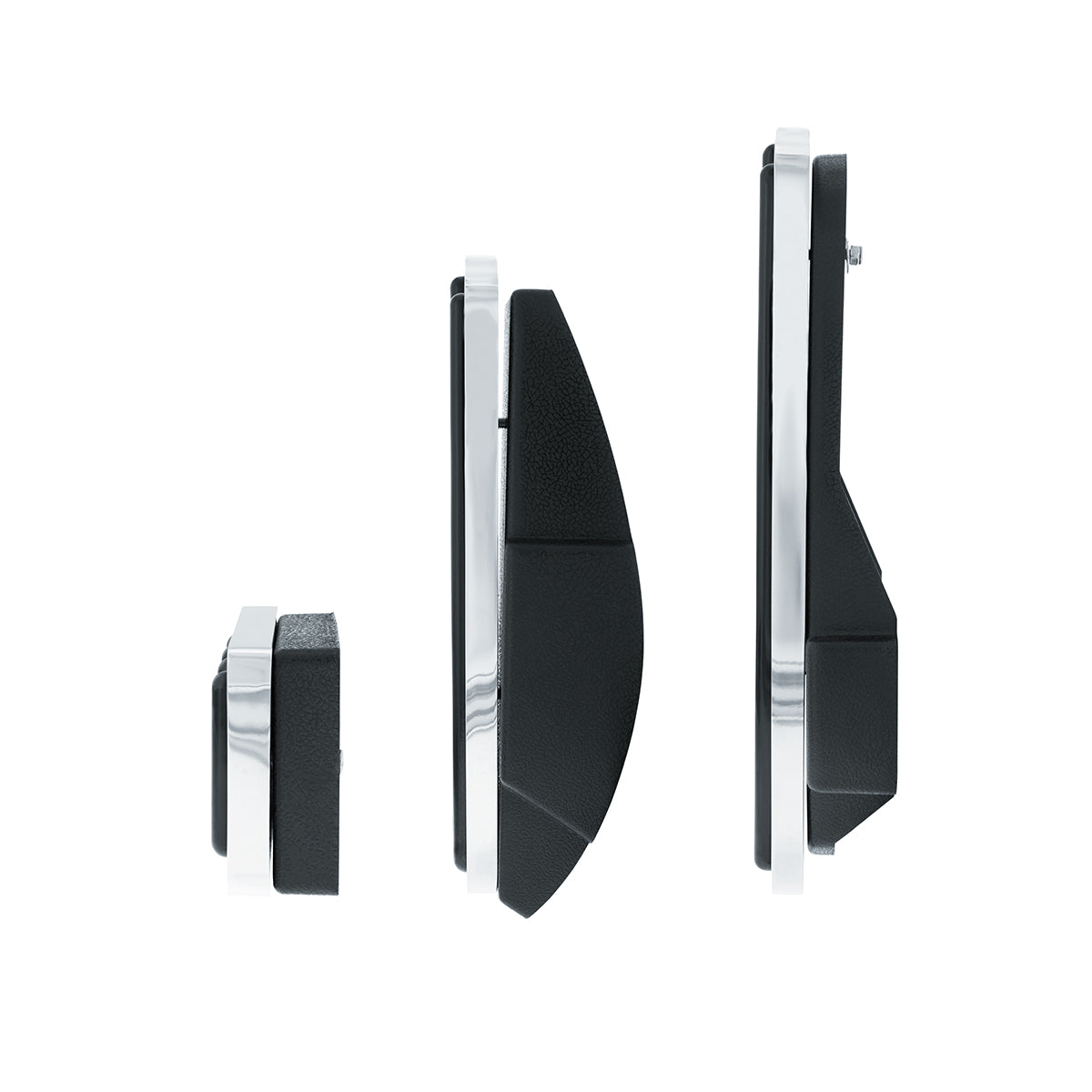 Chrome Pedal Set With Black Insert For Kenworth W900L (1990-2005), T800 (1986-2005), & T600 (1986-1993)