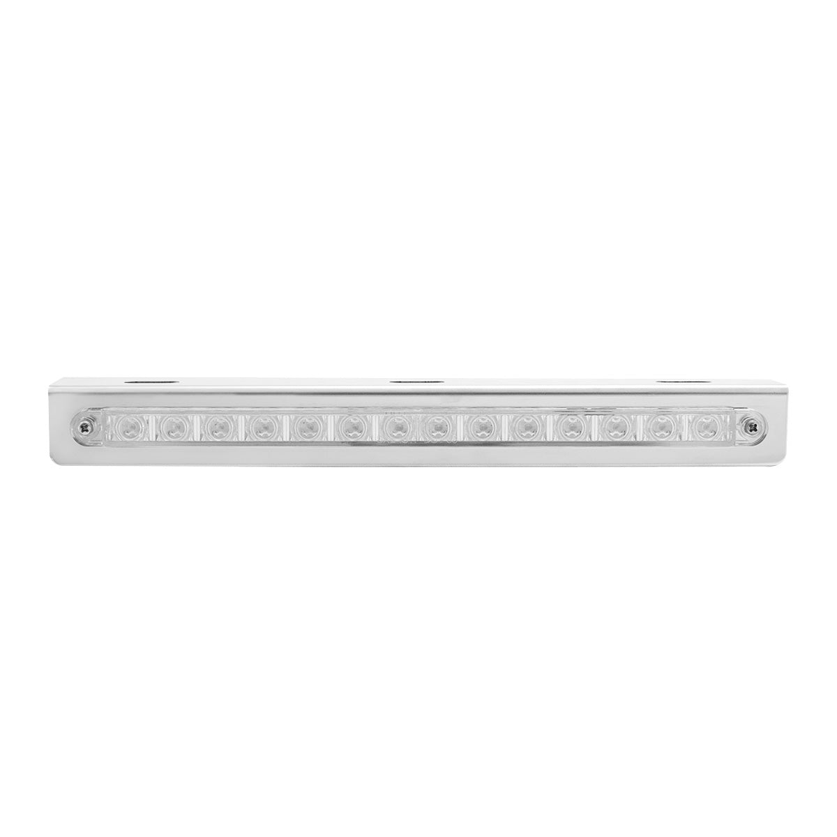 Stainless Light Bracket With 14 LED 12" Sequential Light Bar (Left to Right) - Red LED/Clear Lens