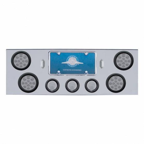 CR Rear Center Panel With 4X 12 LED 4" Reflector Lights & 3X 13 LED 2.5" Lights -Red LED/Clear Lens