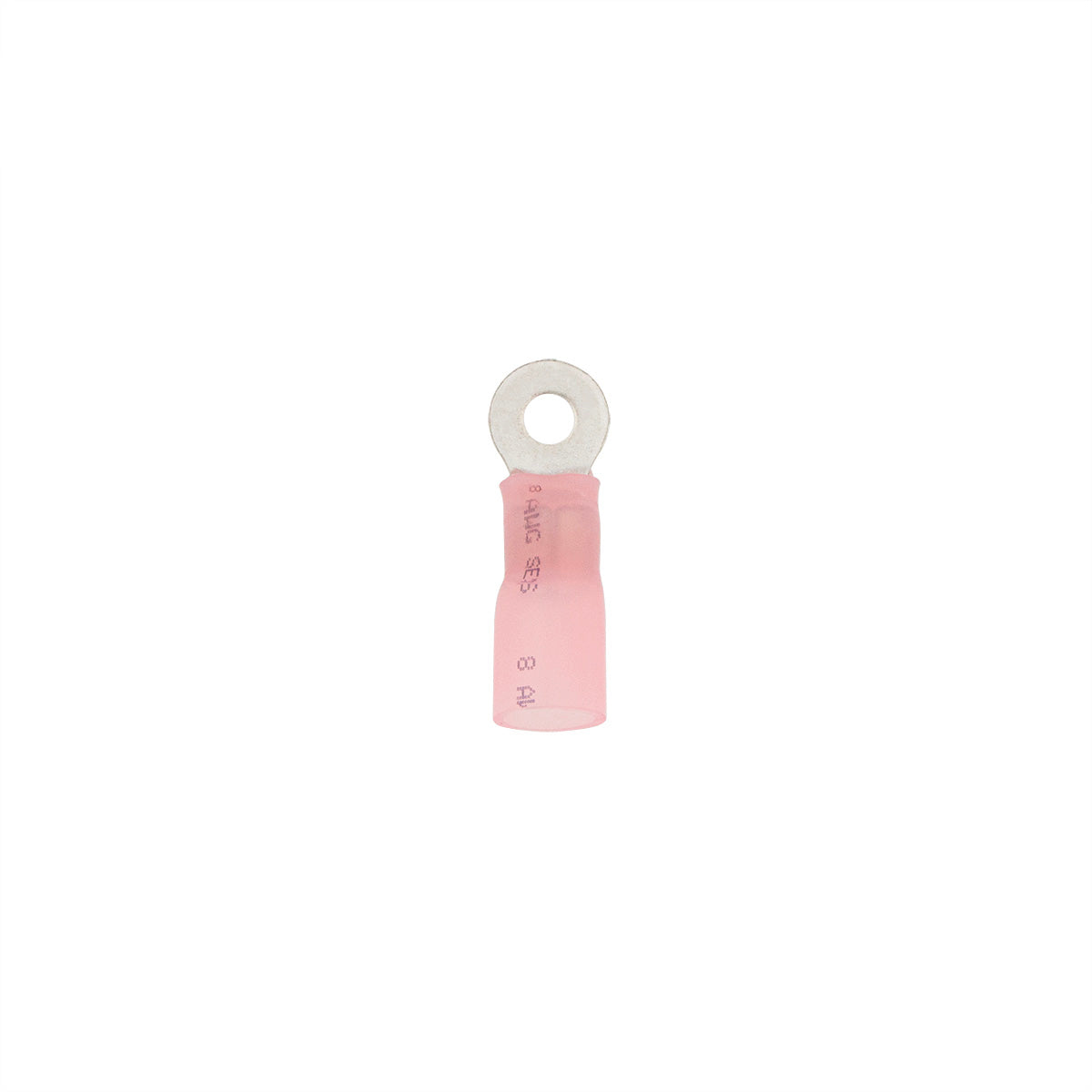 8 AWG #10 Stud CS Heat Shrink Ring Terminal - Pink (4-Pack)