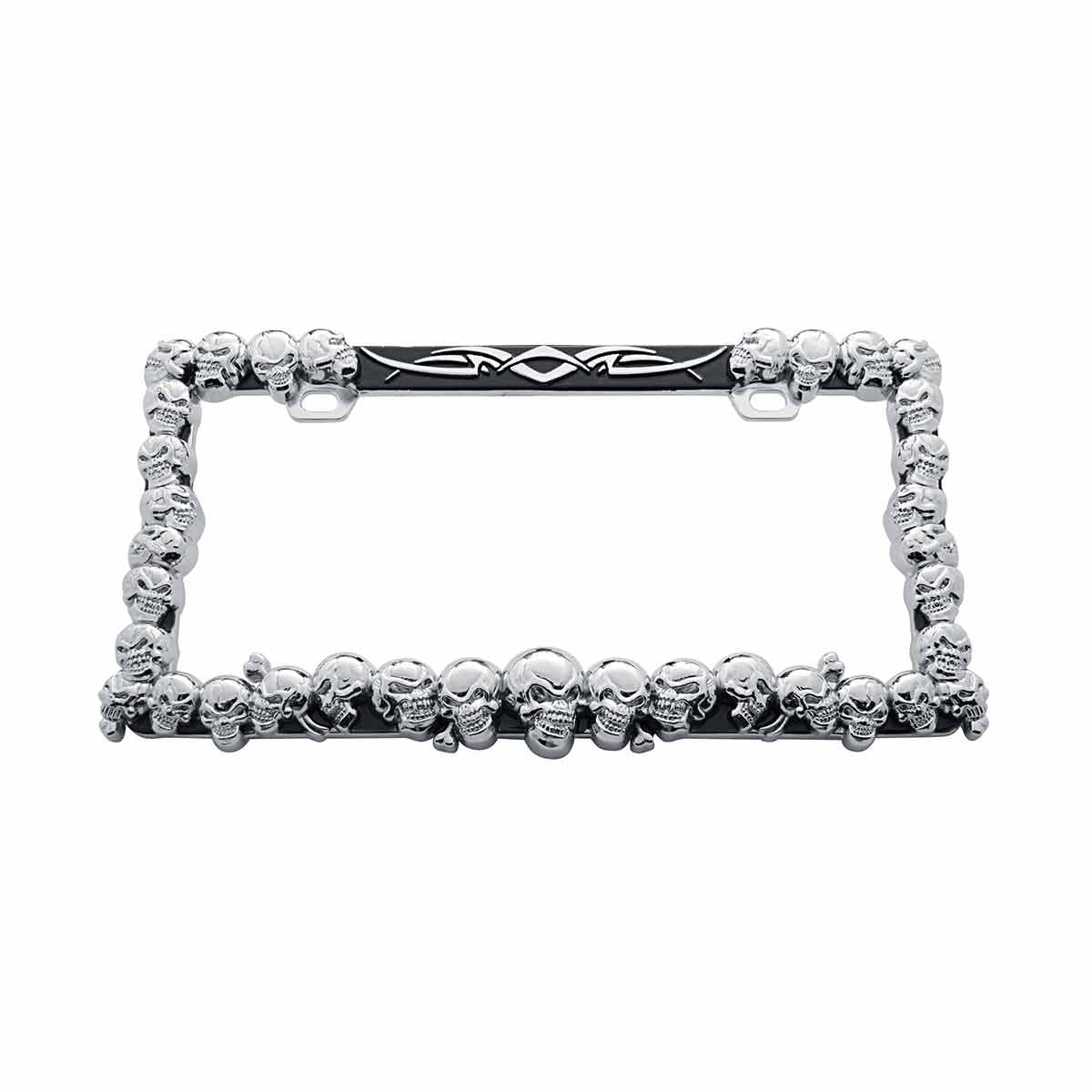 Skull License Plate Frame - Chrome