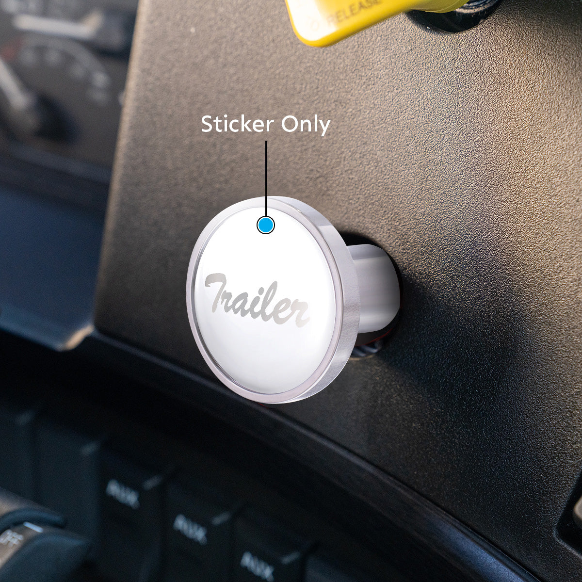 "Trailer" Glossy Air Valve Knob Candy Color Sticker - Pearl White