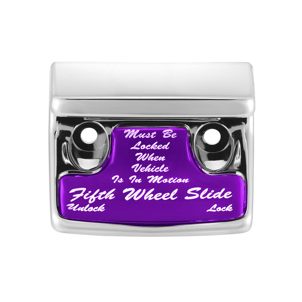 Chrome Plastic Fifth Wheel Switch Guard With Glossy Sticker For 1990-2010 Freightliner Classic- Purple Sticker