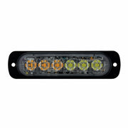 6 High Power LED Super Thin Directional Warning Light - Amber & White LED (Bulk)