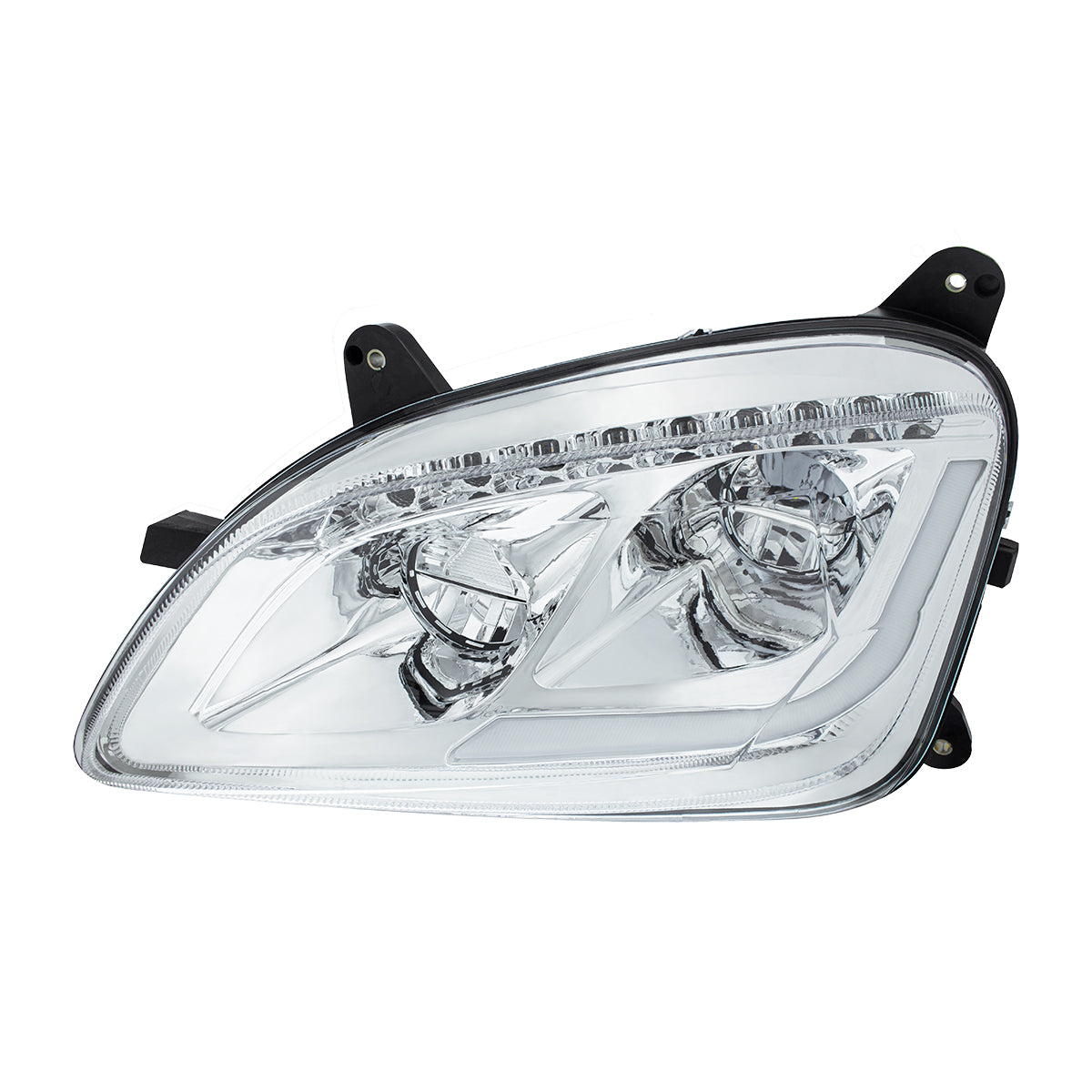 Chrome LED Headlight W/Sequential LED Turn Signal For Peterbilt 579 (2012-21) & 587 (2010-16) - Driver