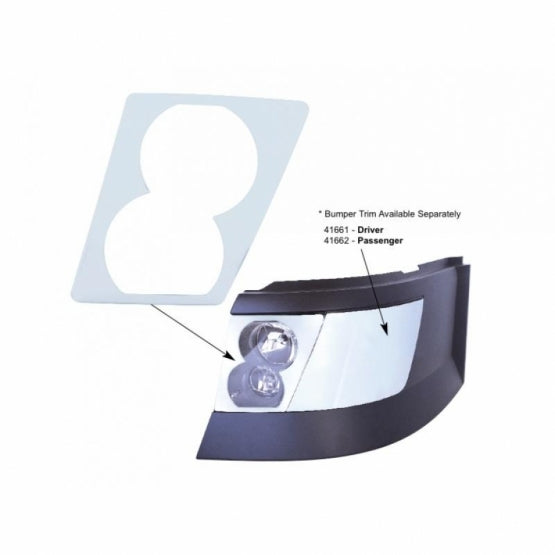 Chrome Daytime Running/Fog Light Cover For 2003-2017 Volvo VN/VNL - Driver