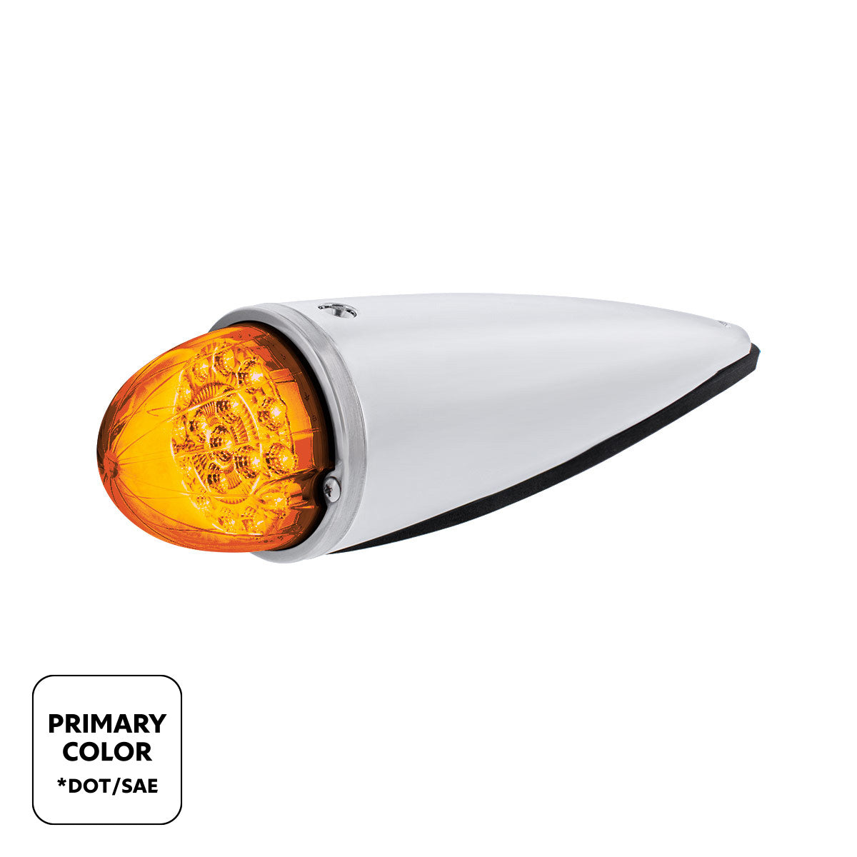 17 LED Watermelon Double Fury Light Torpedo Cab Light - Amber & Green LED/Clear Lens