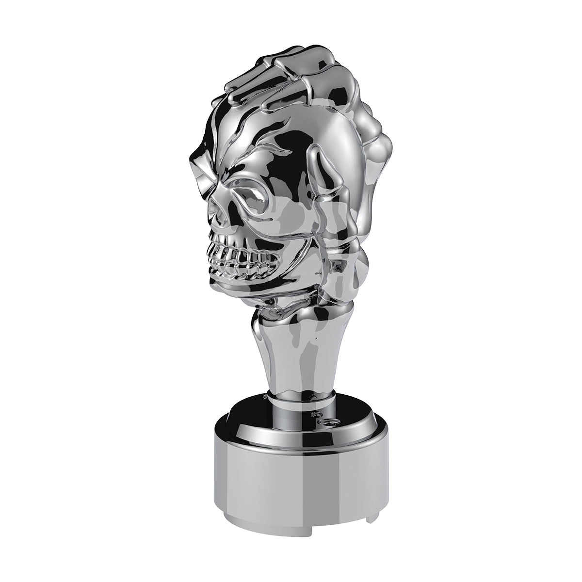 Thread-On Skull Gearshift Knob With 9/10 Speed Adapter - Chrome