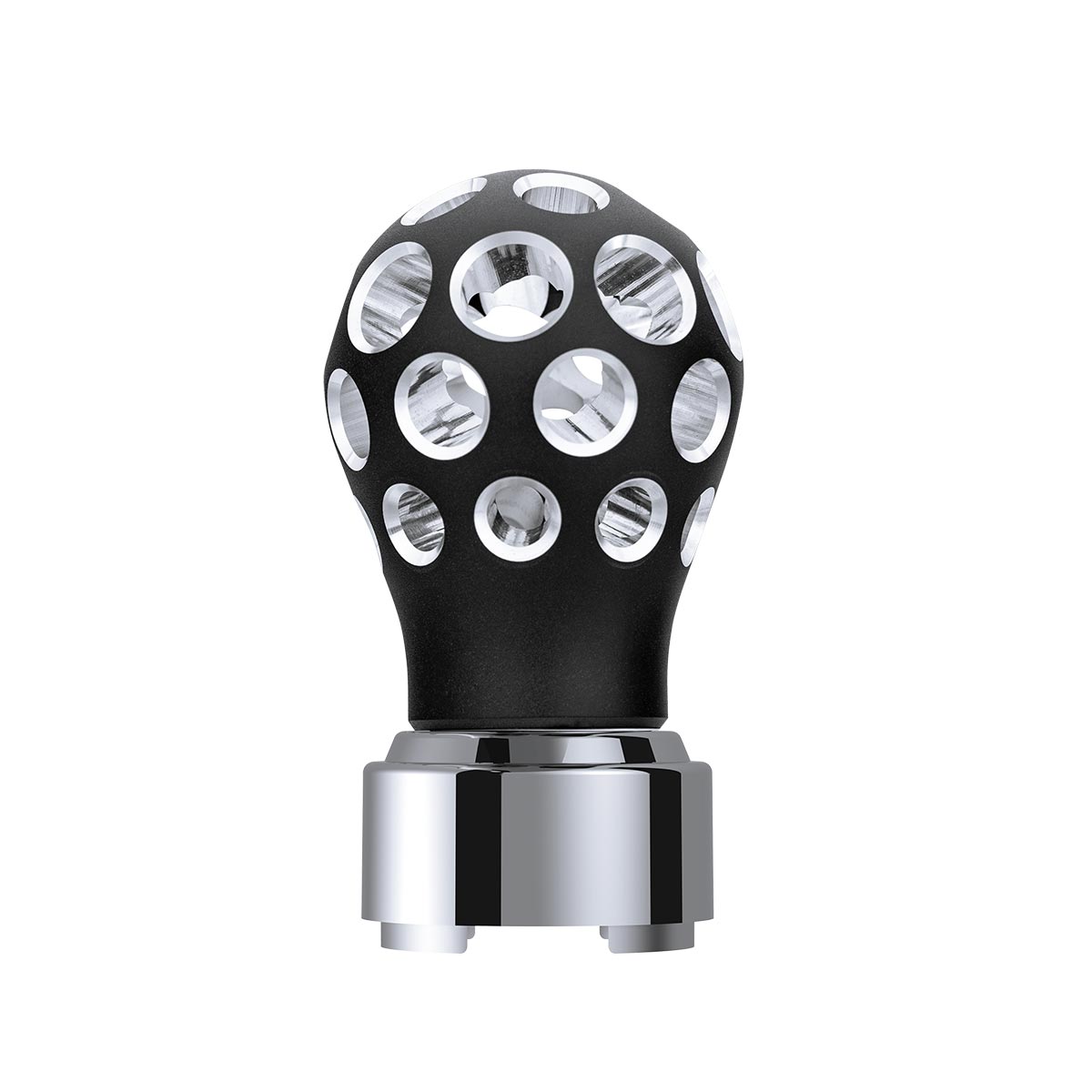 Thread-On Matte Black Phoenix Style Ball Gearshift Knob With LED 9/10 Speed Adapter-Red LED