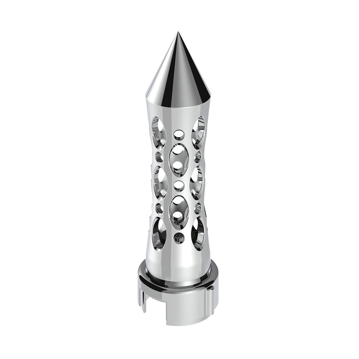 Thread-On Daytona Style Spike Gearshift Knob With LED 13/15/18 Speed Adapter - Chrome/Blue LED