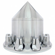 Spike Rear Axle Cover  With 33mm Flat Top Thread-On Nut Covers - Chrome
