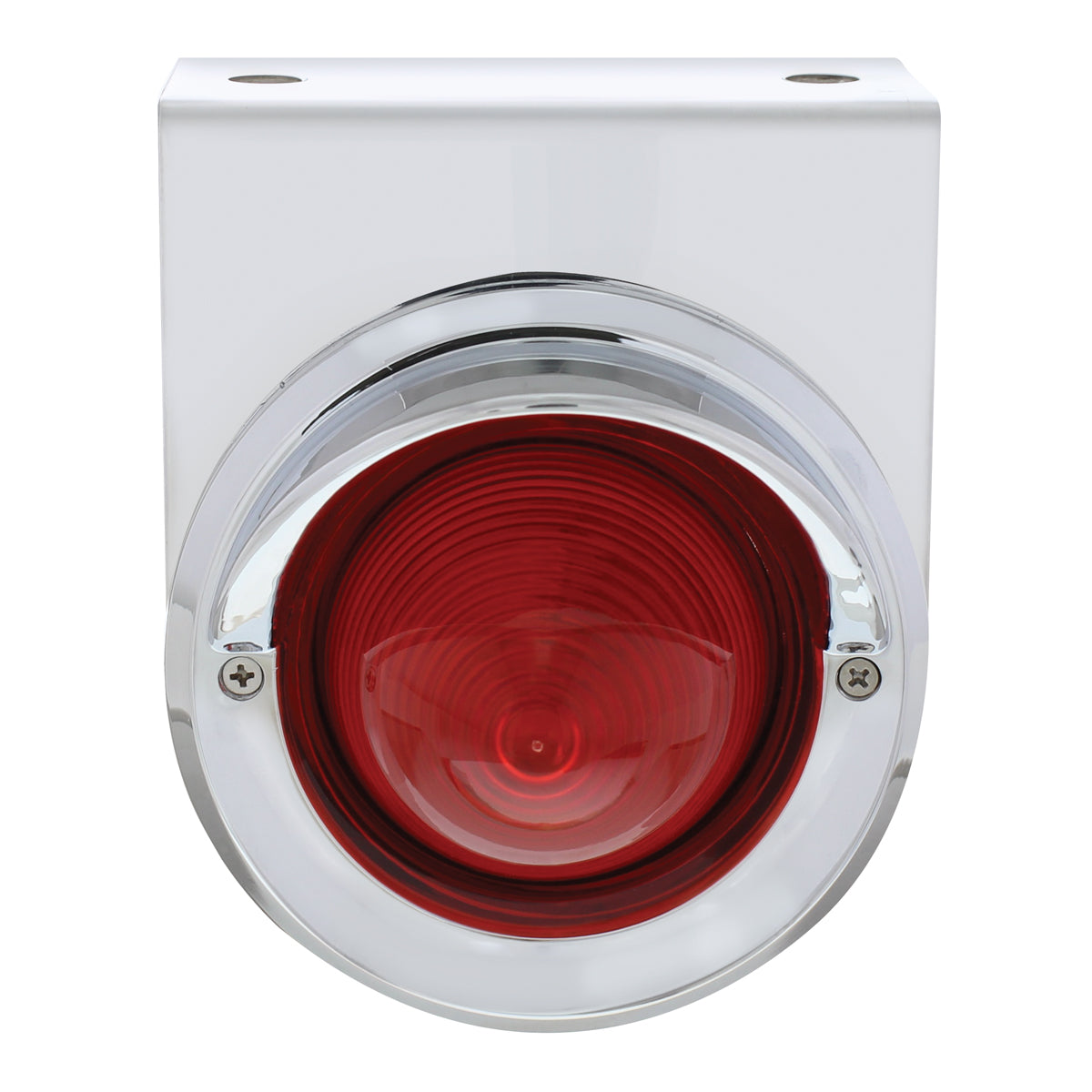 Stainless Steel Bracket With Single Red Light & Chrome Visor Bezel