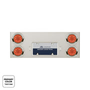 33-3/4" SS Rear Center Panel With 4X 19 LED 4" Double Fury Lights & Visors-Red & White LED