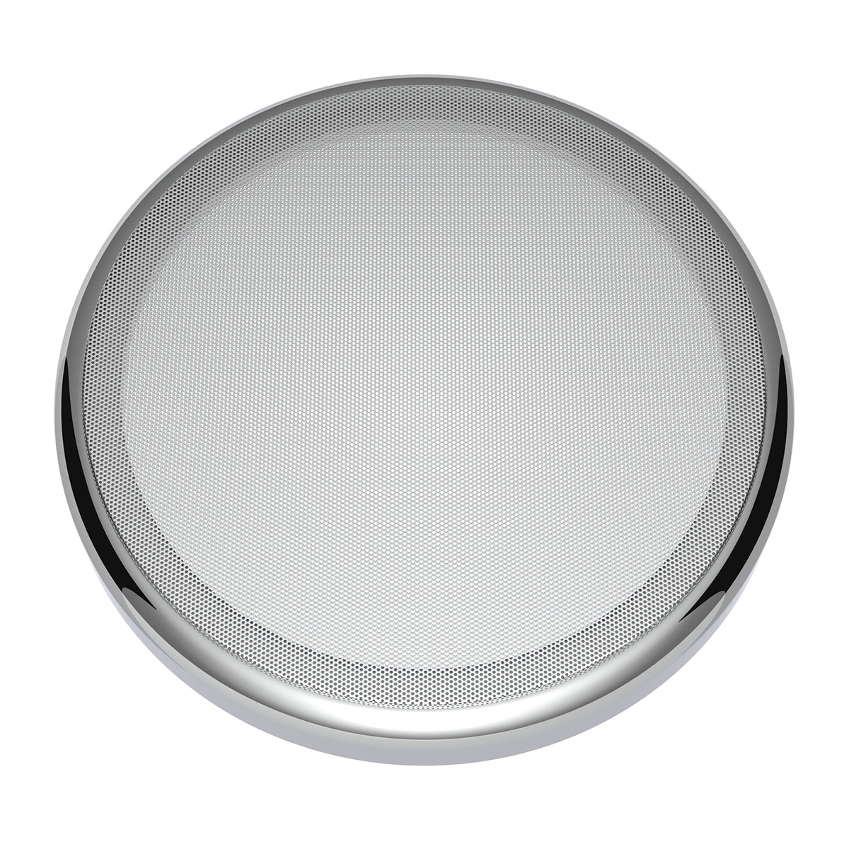 Chrome 7-¼" Round Speaker Cover For Peterbilt 389 (2008+), 388 (2008-2014), 379/378/335/330 (1995-2000), Snap-On