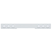 Stainless 1 Piece Rear Light Bar With 6X 36 LED 4" Lights & Bezels - Red LED/Clear Lens