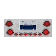 SS Rear Center Panel With 4X 21 LED 4" GloLight & 6X 6 LED 2" GloLight & Visors -Red LED & Lens