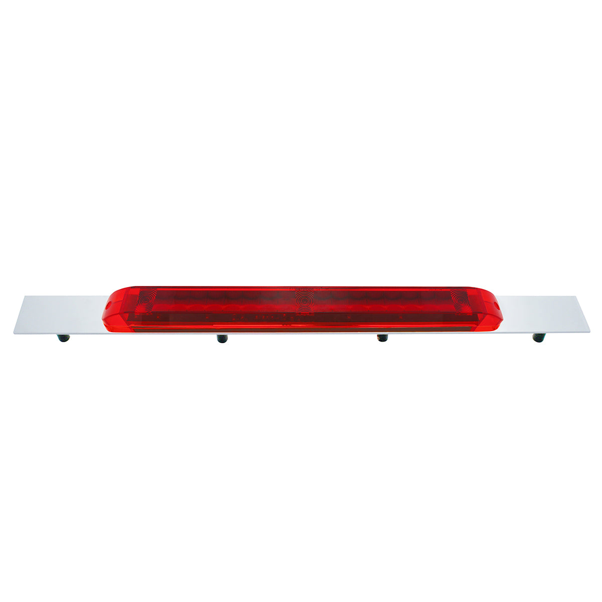 Chrome Top Mud Flap Plate With 19 LED 17" Light Bar - Red LED/Red Lens (Each)