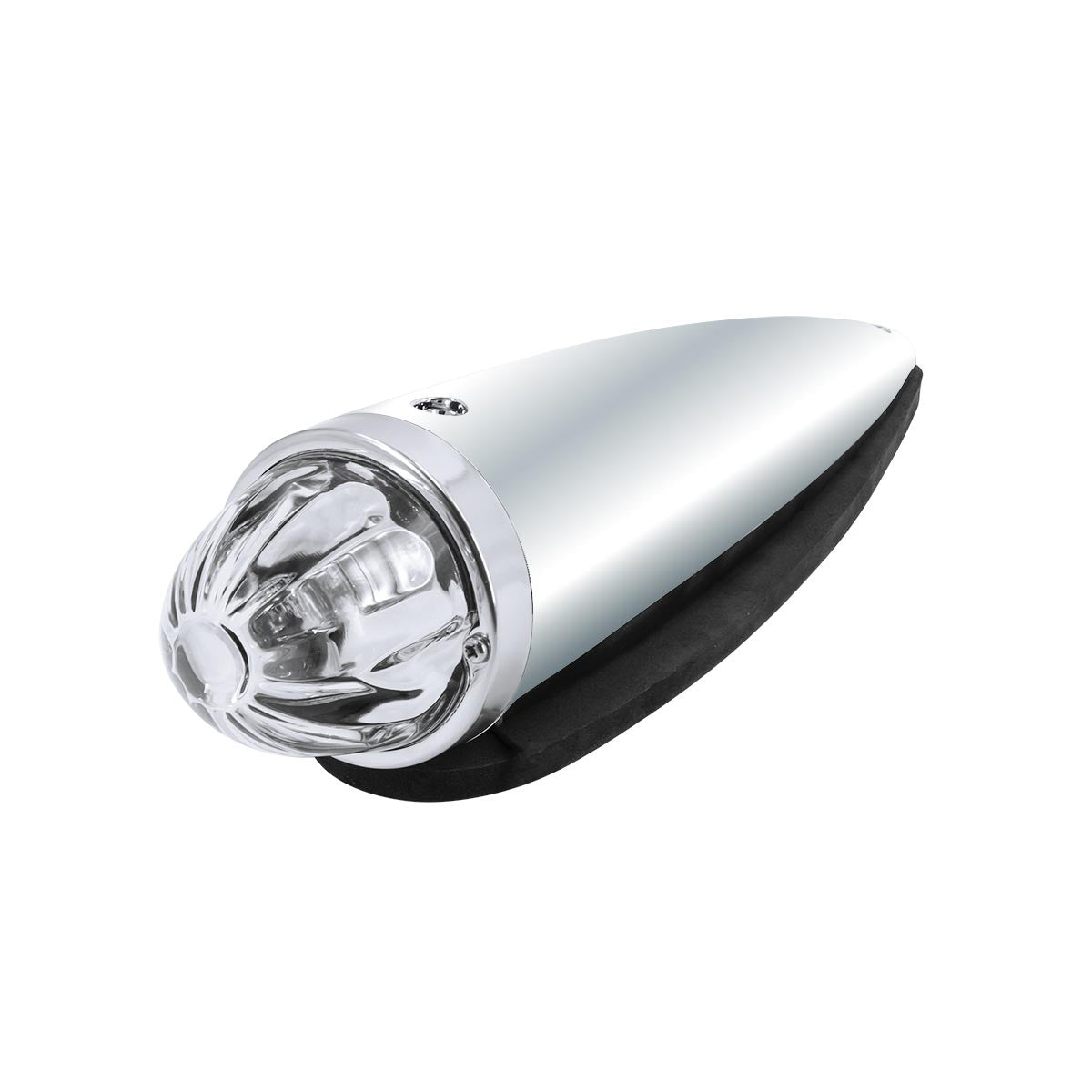 Chrome Die Cast Torpedo Cab Light With Watermelon Glass Lens & 1156 Bulb - Clear