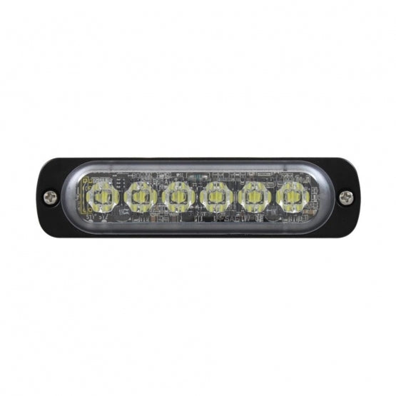 6 High Power LED Super Thin Directional Warning Light - White LED (Bulk)
