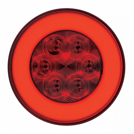 3-3/4" Bolt Pattern CR Spring Loaded Rear Bar W/6X 21 Red LED 4" GloLight & Grommet - Red Lens (Pair)