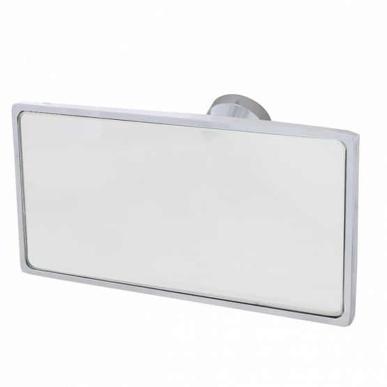 Rectangular Chrome Plated Aluminum Interior Rear View Mirror With Glue-On Mount