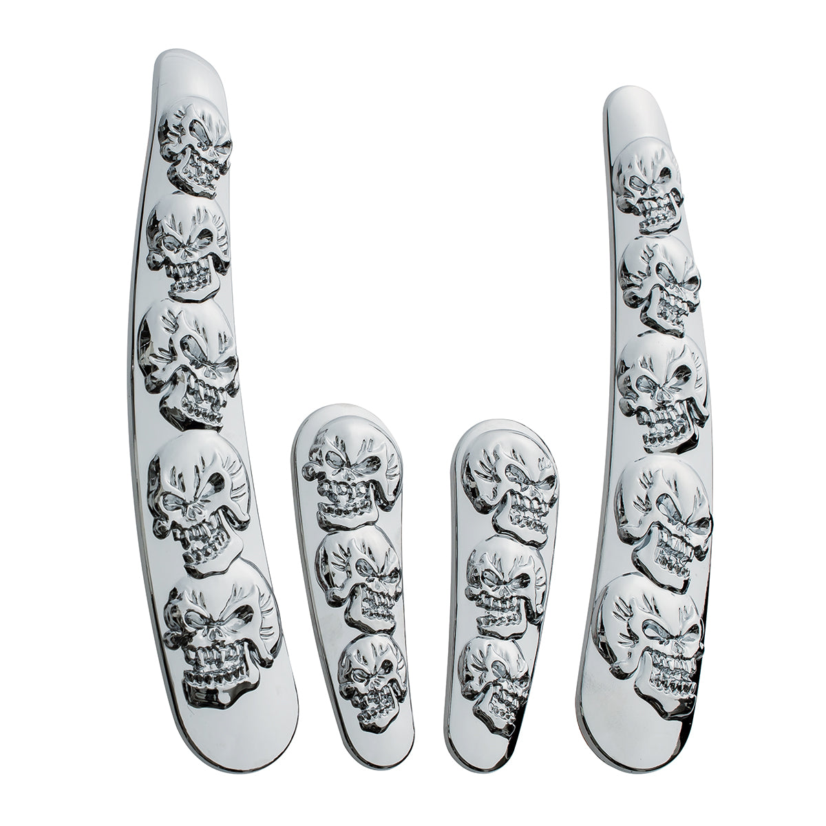 Chrome Skull Swing Arm Accent Set For Harley Motorcycle