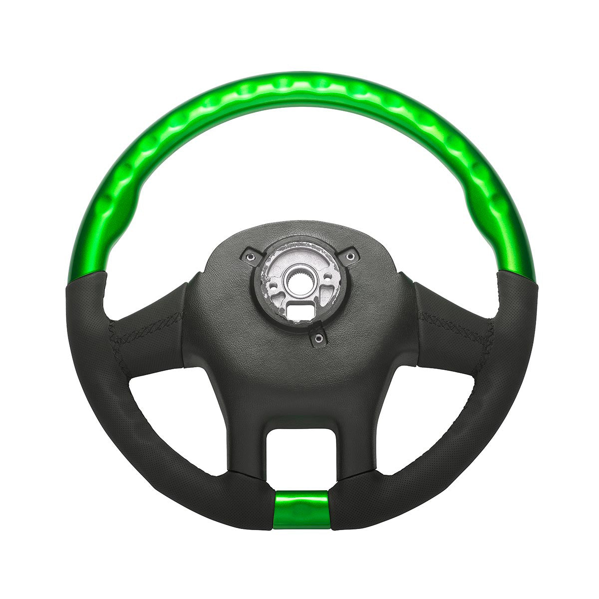 18" YourGrip Leather & Wood Candy Color Steering Wheel For 2012-2021 PB 579&2013-2021 KW T680-Emerald Green