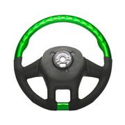 18" YourGrip Leather & Wood Candy Color Steering Wheel For 2012-2021 PB 579&2013-2021 KW T680-Emerald Green