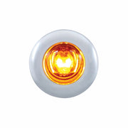 SS Front Air Cleaner Bracket With 26X 2 Amber LED 3/4" Mini Lights & SS Bezels For Peterbilt-Amber Lens