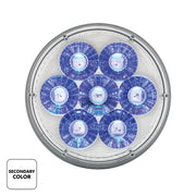 14 LED 4" Round Double Fury Light (Turn Signal) - Amber & Blue LED/Clear Lens