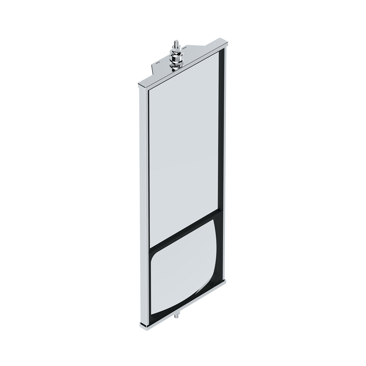 6" X 16" 430 Stainless Steel West Coast Mirror With Convex Lower Mirror - Non Heated
