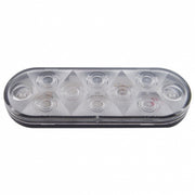 10 LED 6" Oval Auxiliary/Utility Light - White LED/Clear Lens (Bulk)