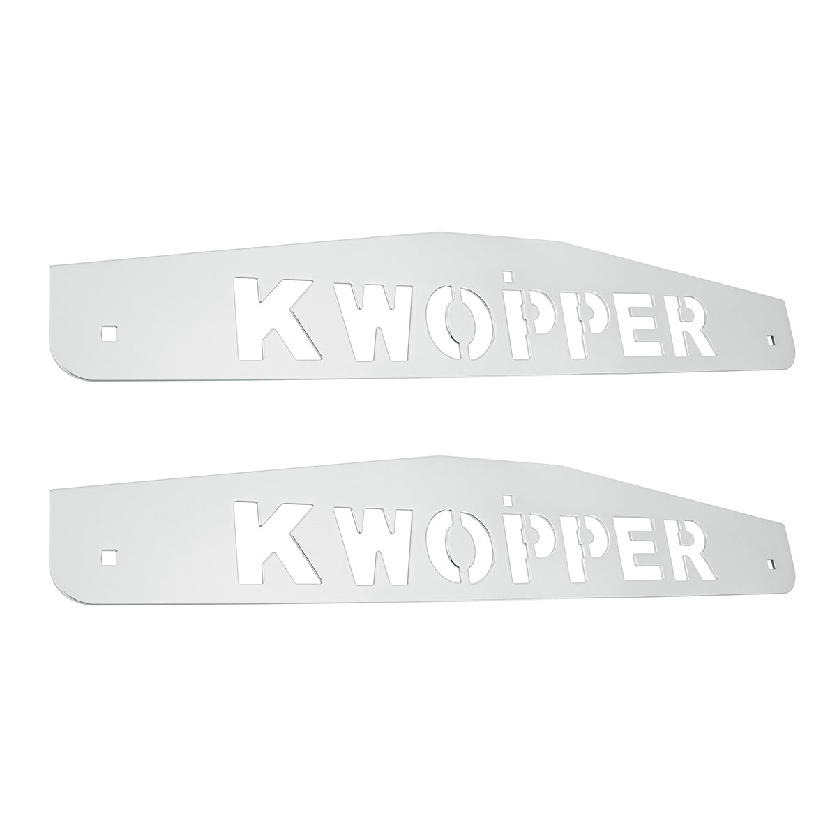 4" X 24" Chrome Kwopper Bottom Mud Flap Plate - Bolt Thru (Card of 2)